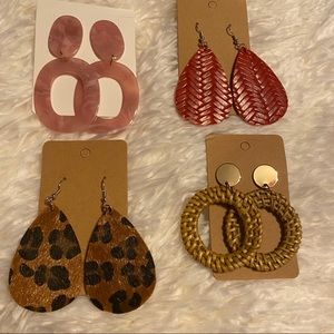 AA -Lot of 4 pair of statement earrings new